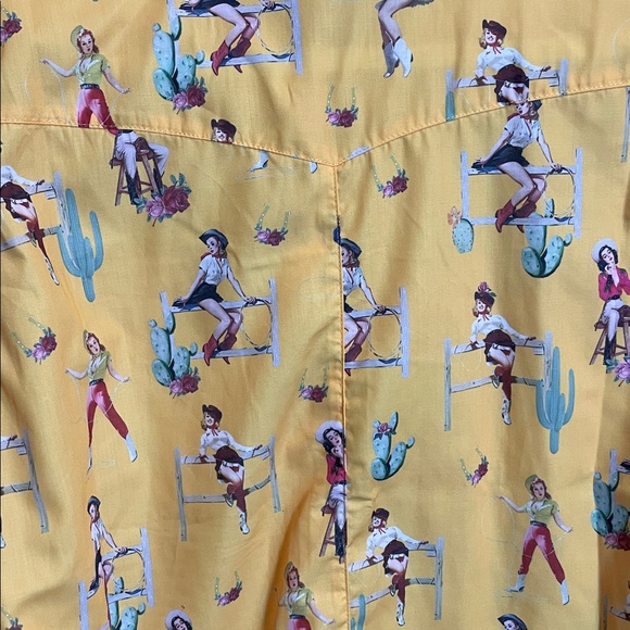 Lucky & Blessed Yellow button up western boho Graphic Shirt - Picture 9 of 10